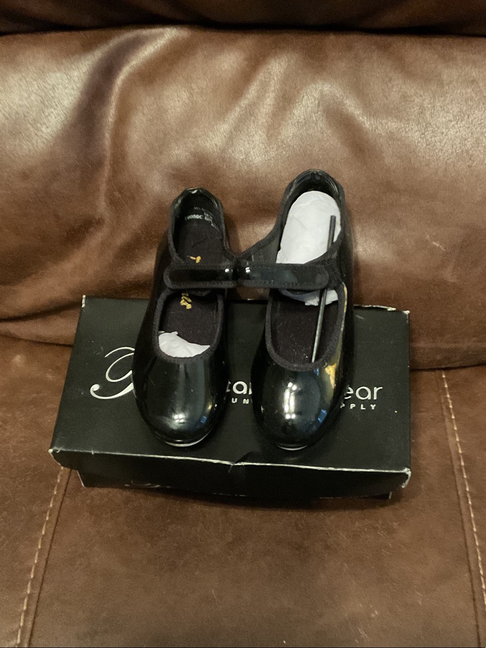 Girls Black Patent Mary Jane Tap shoes size 10M new in box